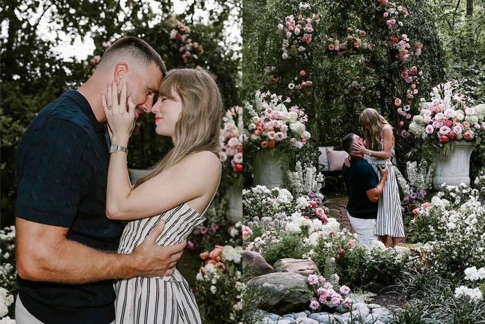 比每一首歌都浪漫：Travis Kelce 在浪漫花園單膝下跪，Taylor Swift 宣佈訂婚！
