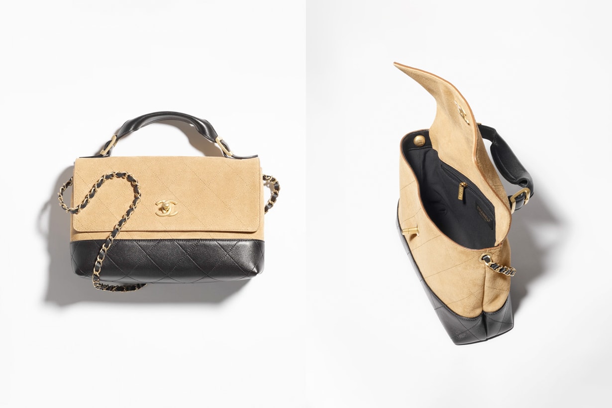 chanel 2025 Métiers d’art beige black suede handbags 