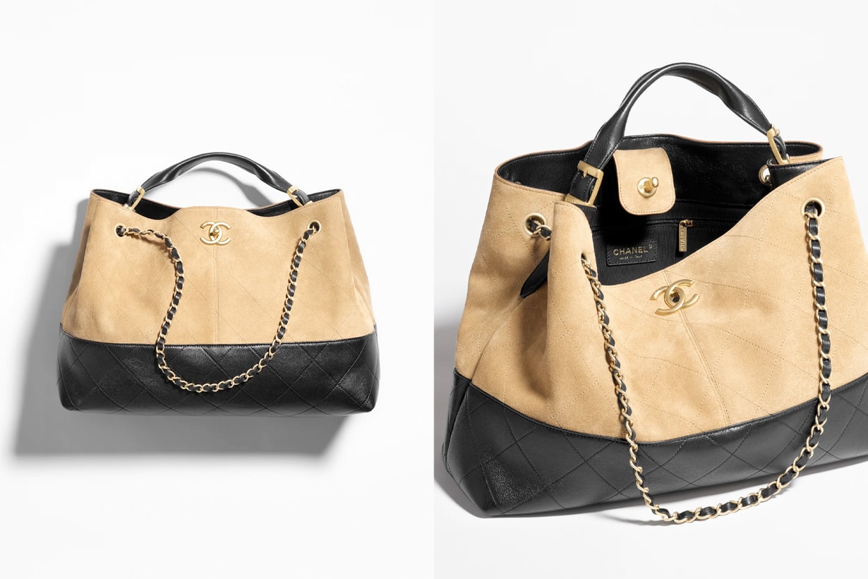 chanel 2025 Métiers d’art beige black suede handbags 