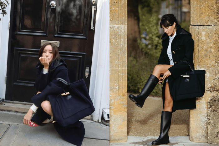 拎上大包的時髦隨性感:被 Longchamp x Gloverall 聯名的粗呢牛角大衣手袋燒到!