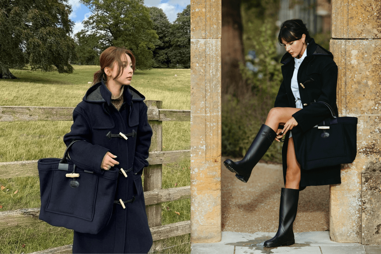 Longchamp x Gloverall Le Roseau duffle-coat KOL Style
