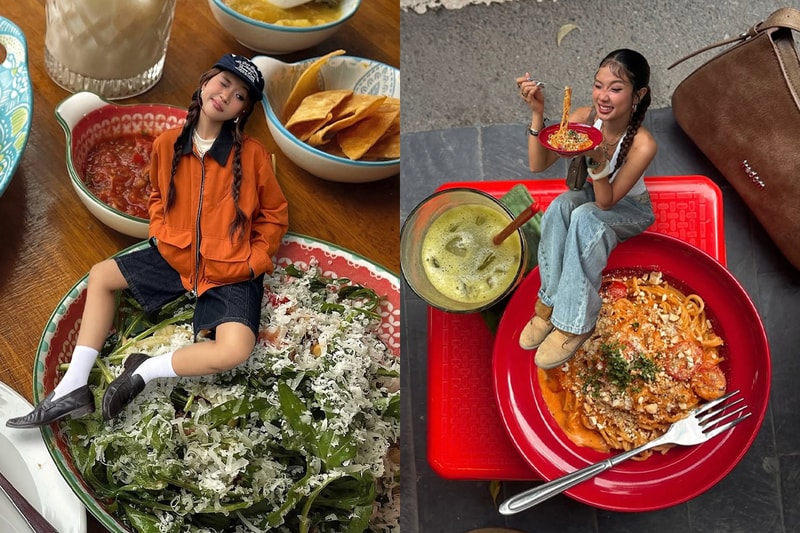 還在分享普通的造型照？趕快跟這位越南女生學拍，最有趣的「食物 + OOTD」拍照方法