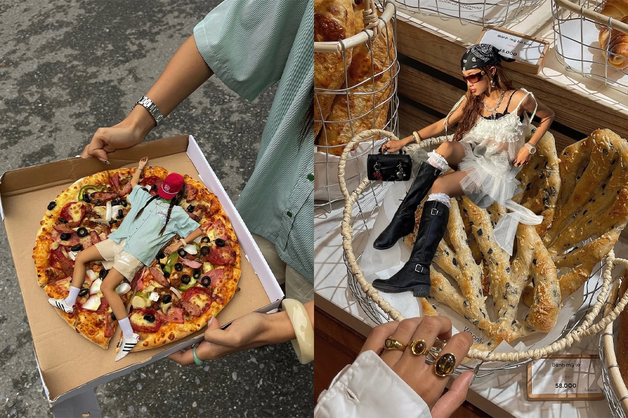 還在分享普通的造型照?趕快跟這位越南女生學拍,最有趣的「食物 + OOTD」拍照方法