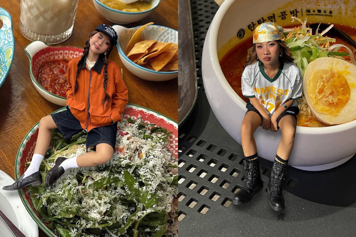 還在分享普通的造型照?趕快跟這位越南女生學拍,最有趣的「食物 + OOTD」拍照方法