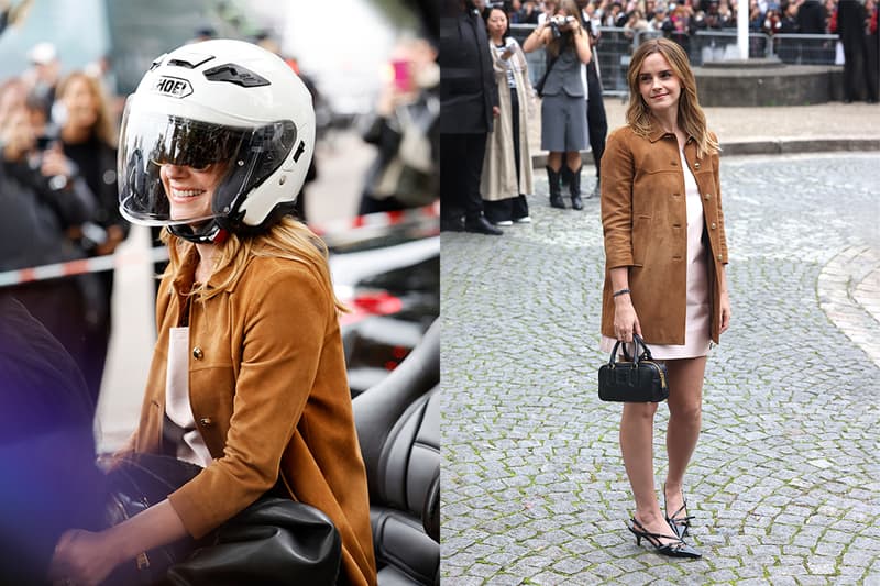 #PFW 可愛花絮:最「巴黎」的大秀明星,Emma Watson 坐摩托車跑 Miu Miu秀!