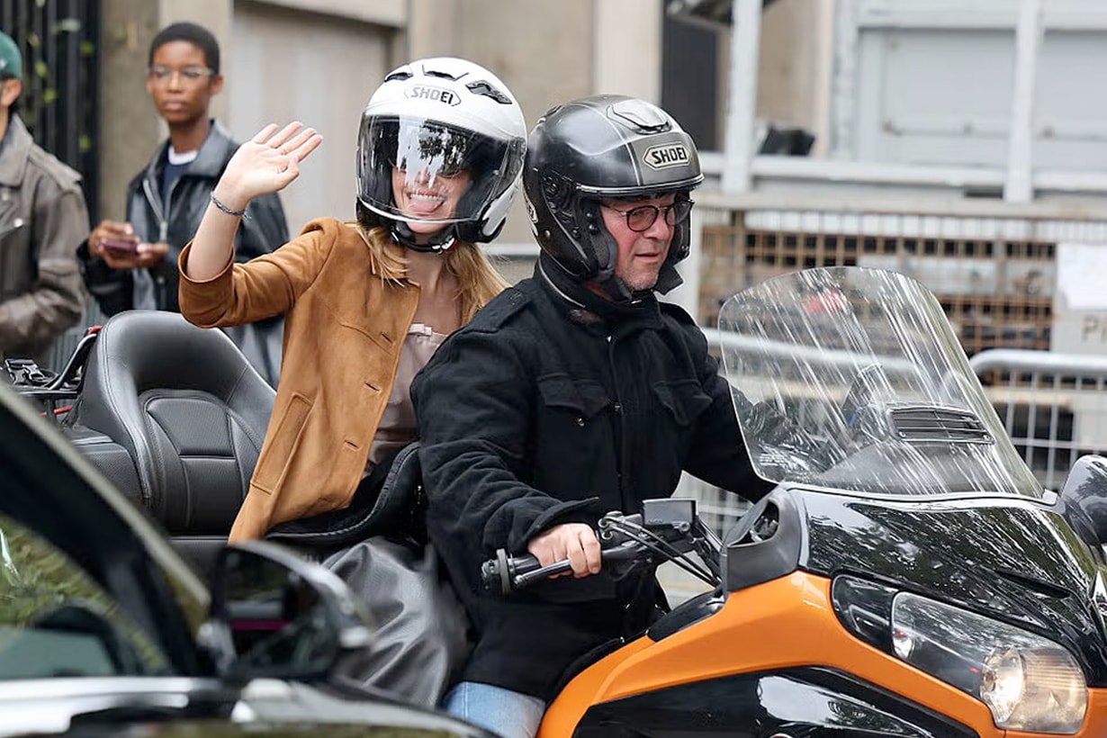 emma watson miu miu mortorcycle behind the scene