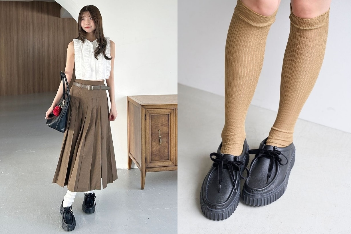 Snidel X Clarks 厚底樂福鞋：日本女生示範秋冬穿搭靈感！