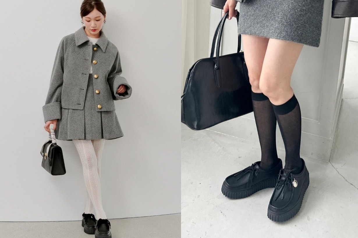 Snidel X Clarks 厚底樂福鞋：日本女生示範秋冬穿搭靈感！