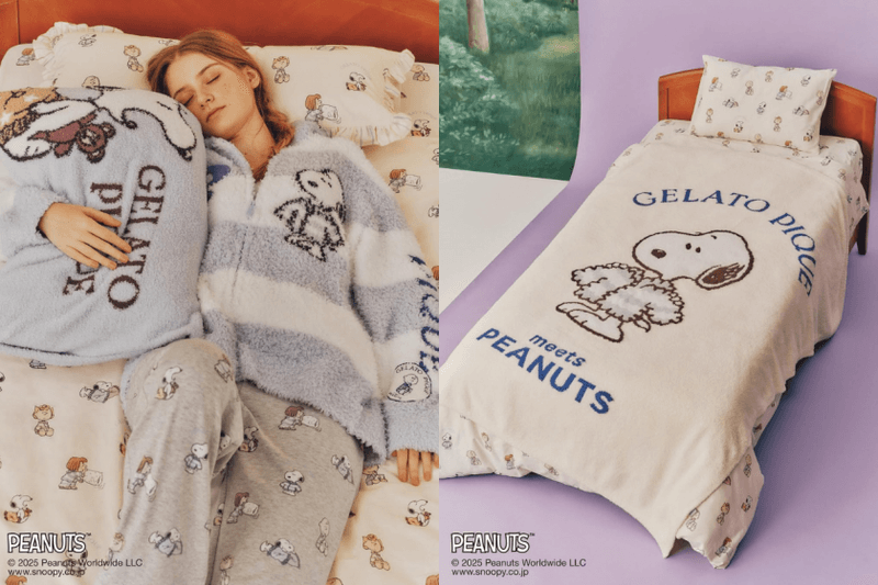 和史努比一起療癒入睡：gelato pique Ｘ PEANUTS 新聯名，軟萌居家服、拖鞋...每一樣都想打包！