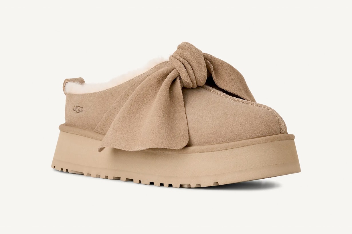 ugg slip-on bow 2025 new sand color cute