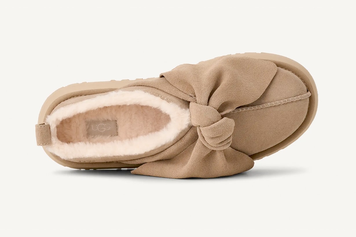 ugg slip-on bow 2025 new sand color cute