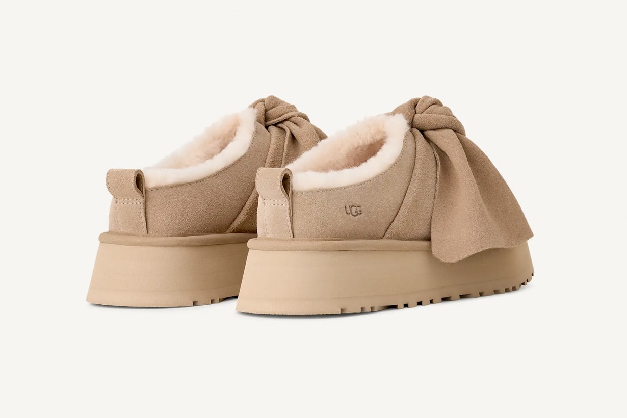 ugg slip-on bow 2025 new sand color cute