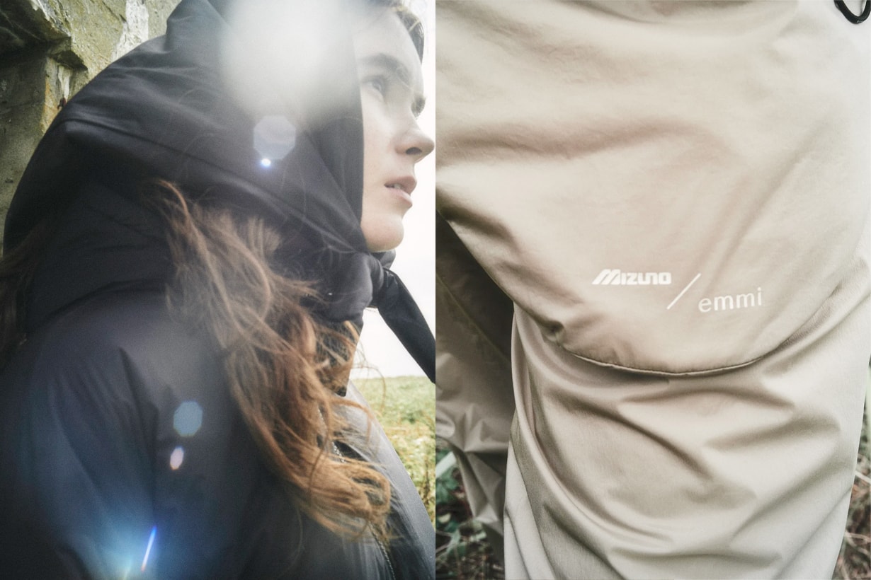 emmi mizuno 10 anniversary collabration sneakers jacket pants