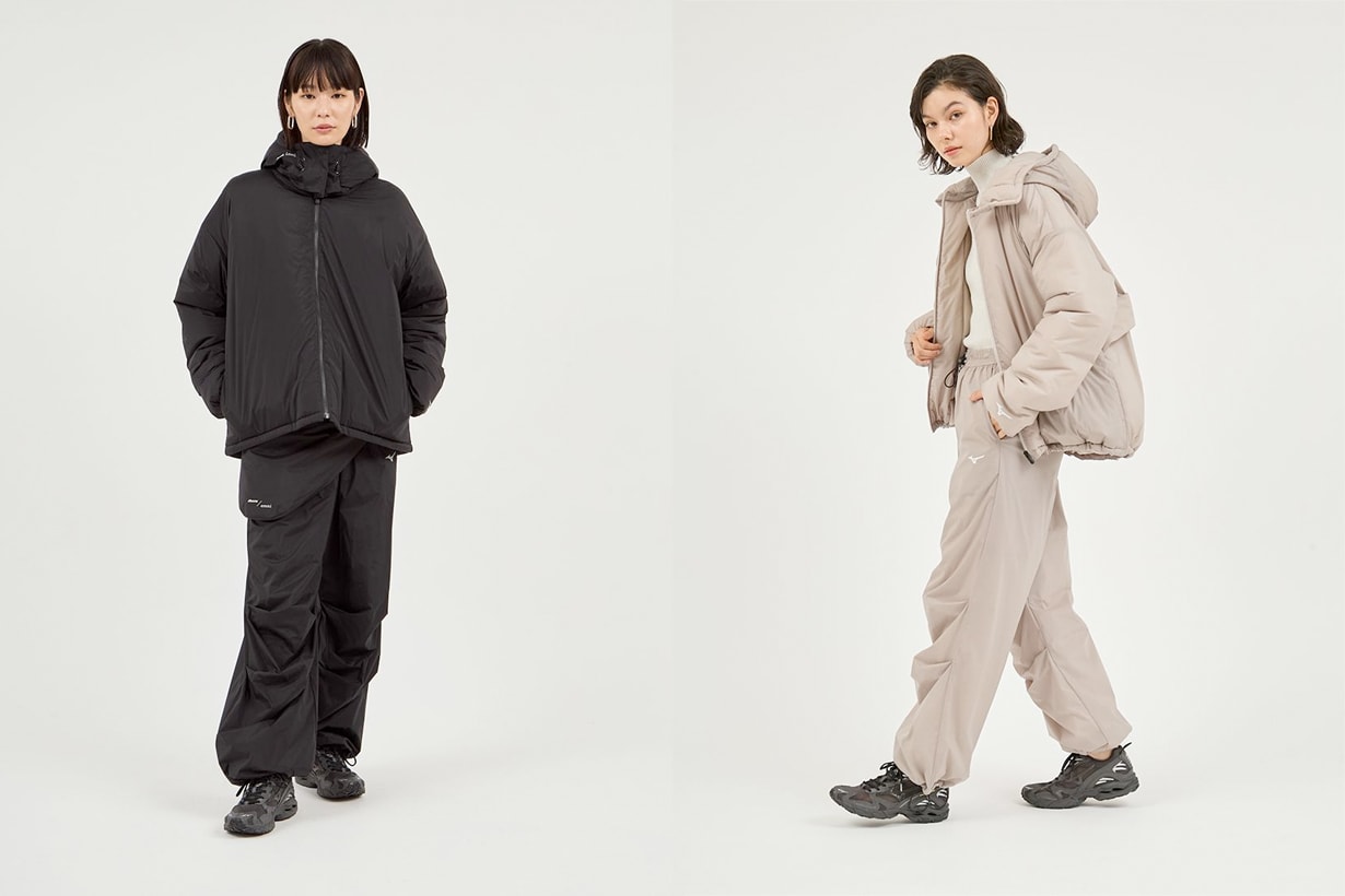 emmi mizuno 10 anniversary collabration sneakers jacket pants