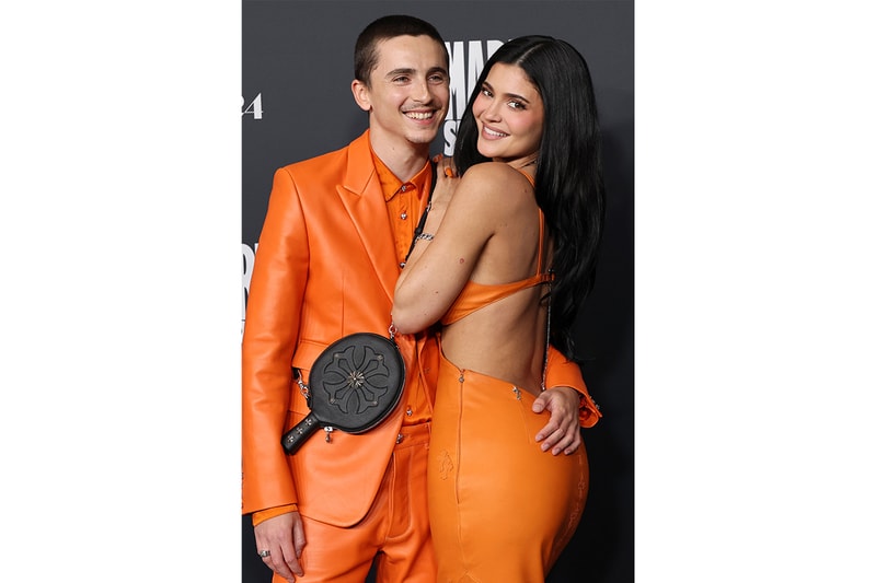 Kylie Jenner Timothée Chalamet chrome hearts Marty Supreme couple custom outfit