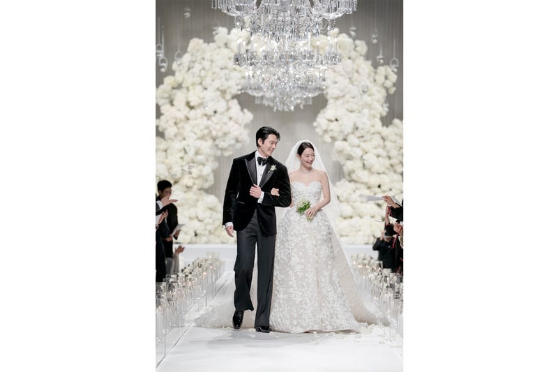 Shin Min a wedding dress elie saab Danielle Frankel louis vuitton Kim Woo bin
