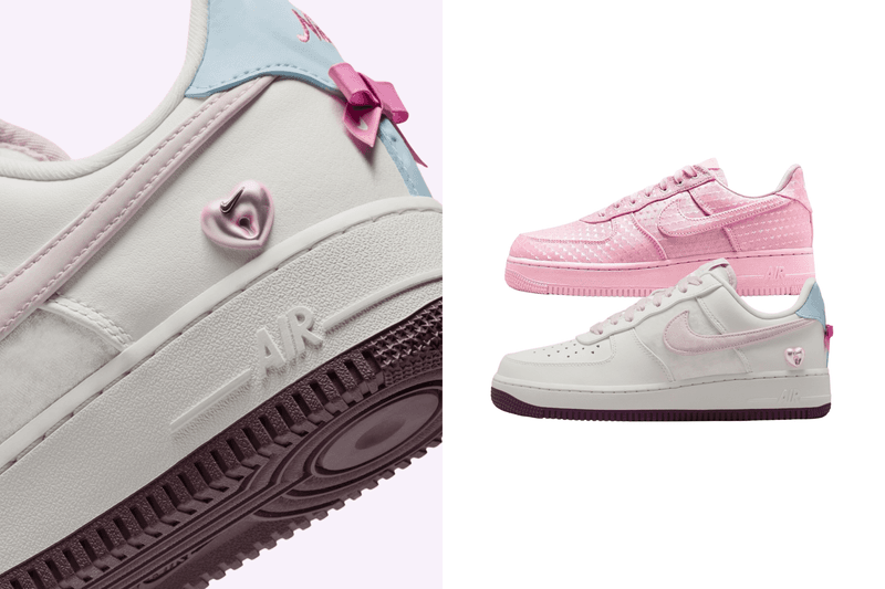 酷酷得可愛：NIKE 在白色情人節耍浪漫，心形刺繡還有綁上蝴蝶結的 Air Force 1！