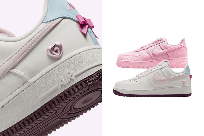 酷酷得可愛:NIKE 在白色情人節耍浪漫,心形刺繡還有綁上蝴蝶結的 Air Force 1!
