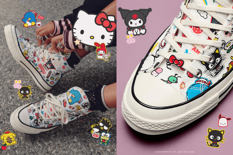 200％可愛的 Converse All-Star：Hello Kitty 聯名系列太犯規，連 Swarovski 水晶款也驚喜登場！