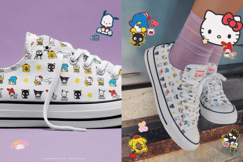 200％可愛的 Converse All-Star：Hello Kitty 聯名系列太犯規，連 Swarovski 水晶款也驚喜登場！