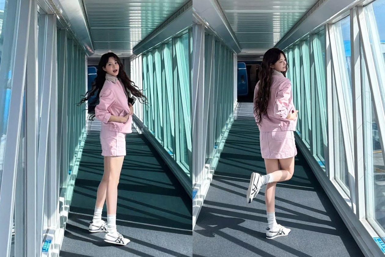 Korean celebrity wearing 2026 Spring Summer trending sneakers