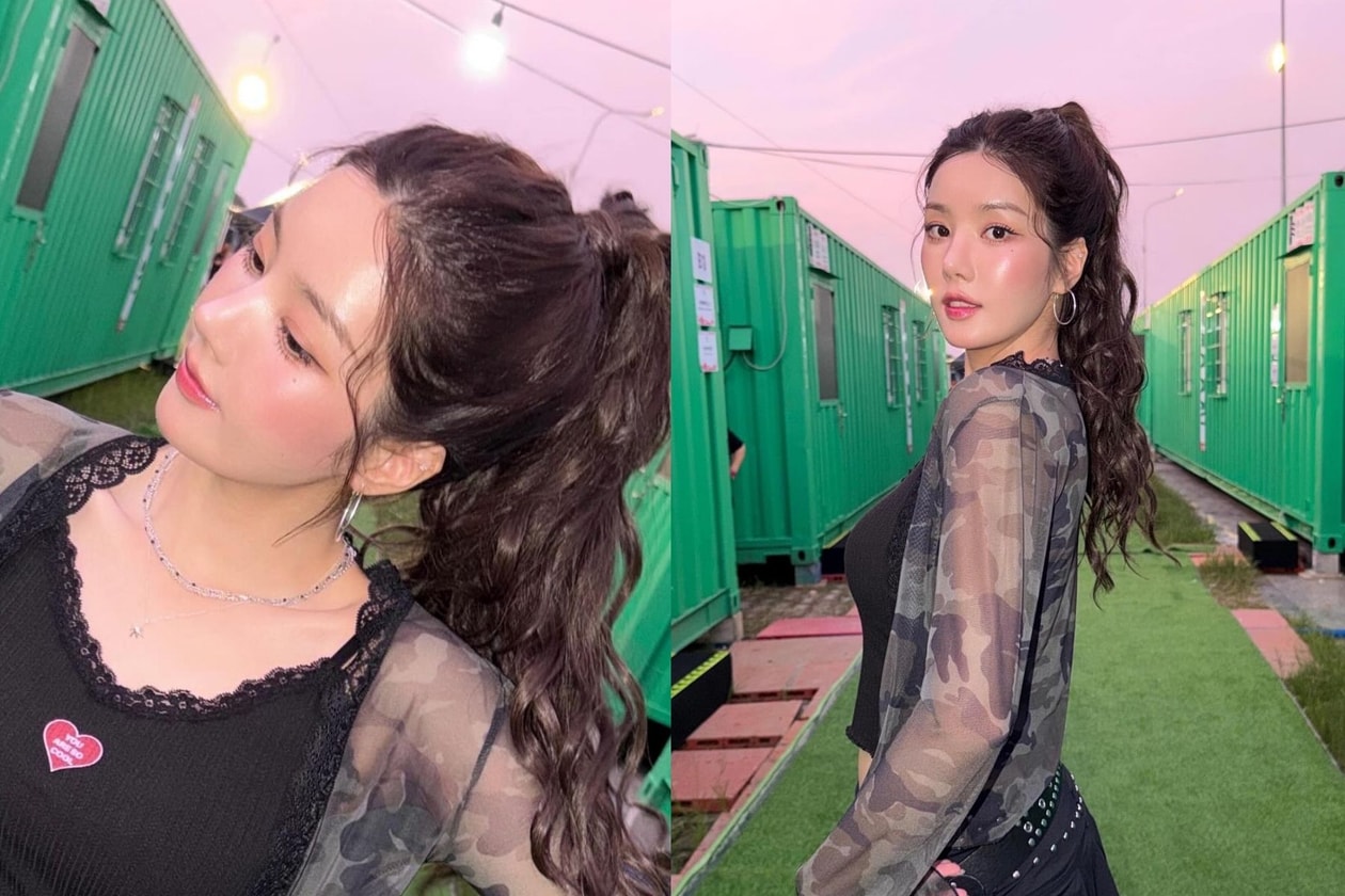 Hailey Bieber sporting the glowing glazed blush makeup trend for Spring Summer 2026, featuring a dewy and glass-like pink cheek finish.