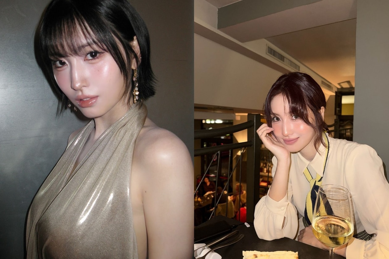 Hailey Bieber sporting the glowing glazed blush makeup trend for Spring Summer 2026, featuring a dewy and glass-like pink cheek finish.