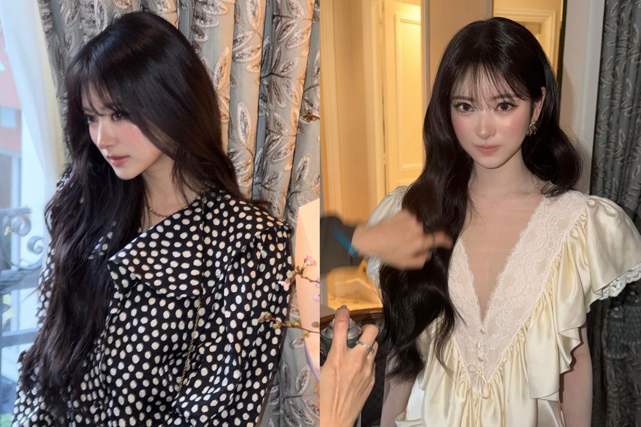 Hailey Bieber sporting the glowing glazed blush makeup trend for Spring Summer 2026, featuring a dewy and glass-like pink cheek finish.