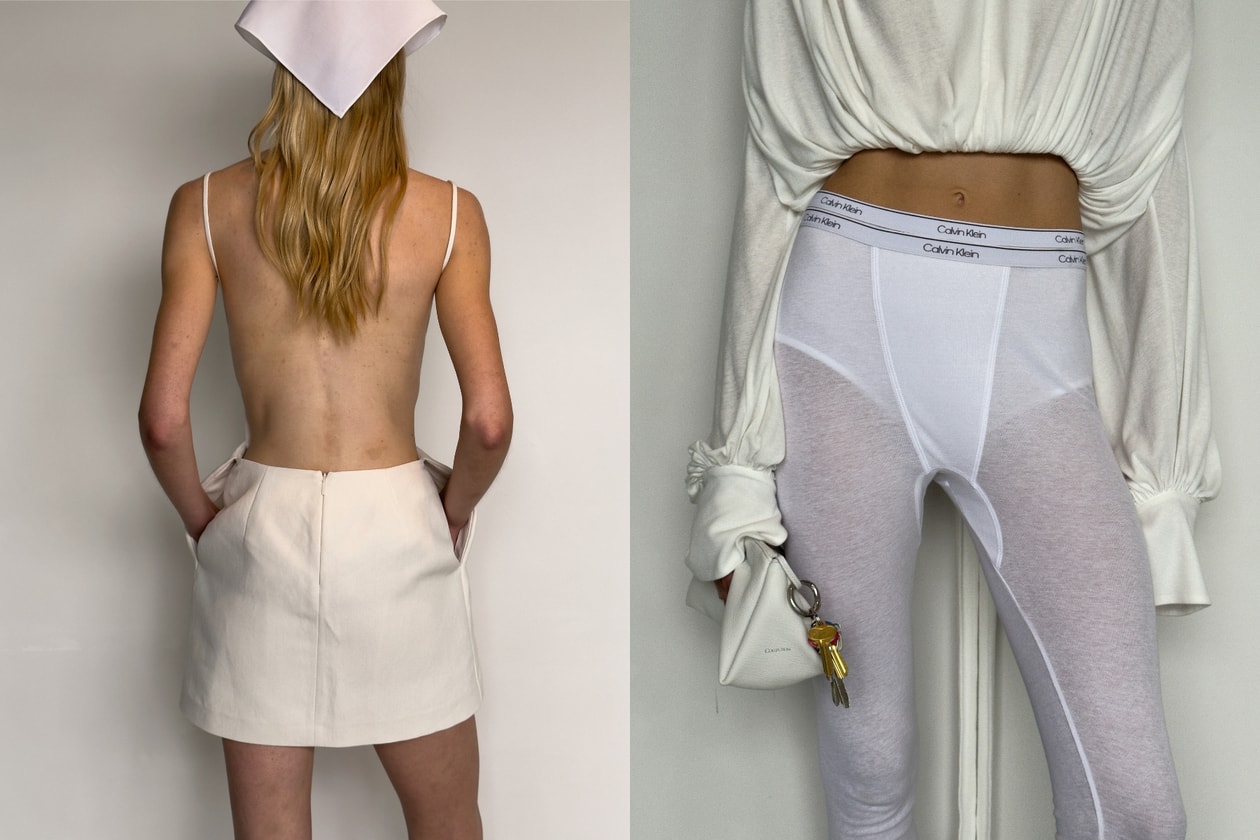 Calvin Klein Collection Spring 2026 campaign featuring minimalist clothing and underwear as outerwear trend