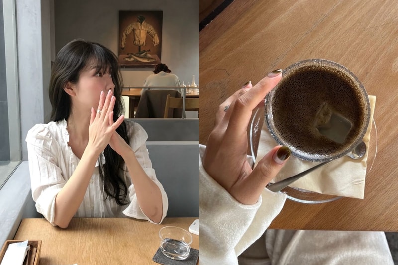 Woman applying cuticle oil to her long healthy natural nails