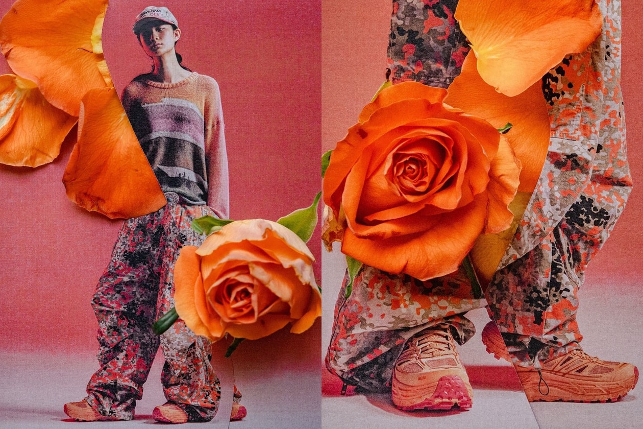 HOKA x XLIM Mafate Speed 2 sneaker collaboration Black Charcoal Peach Dust