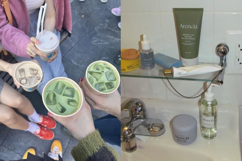 European beauty influencer showing Matcha Skin semi-matte flawless complexion in 2026