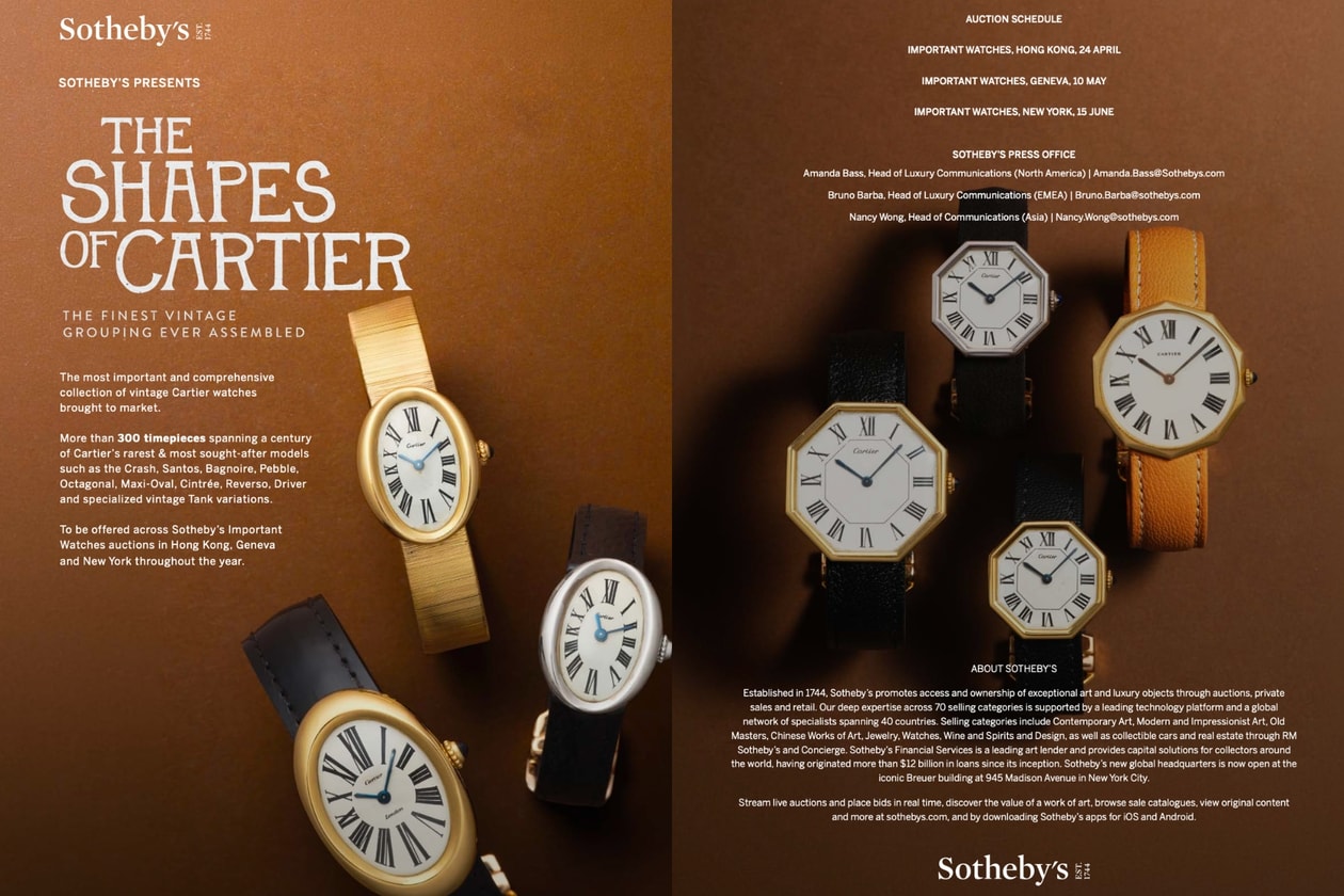 Sotheby's 古董腕錶拍賣 2026 | Cartier Crash 介紹、價格與名單 | BTS V 同款