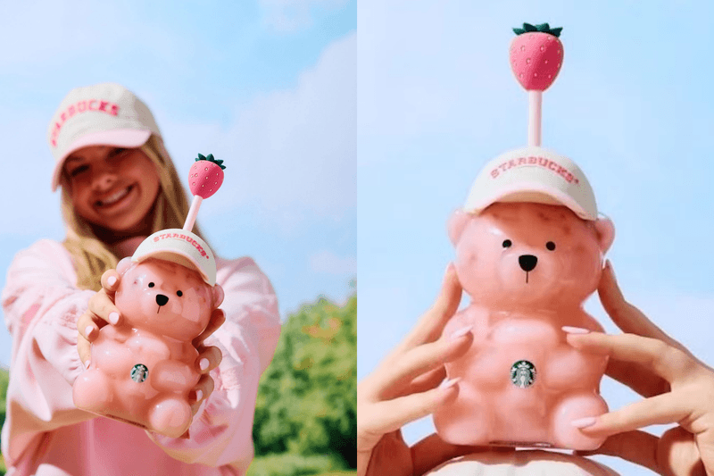 Starbucks 粉紅 Bearista 小熊杯回歸！戴上白色棒球帽，7 月 13 日限量登場