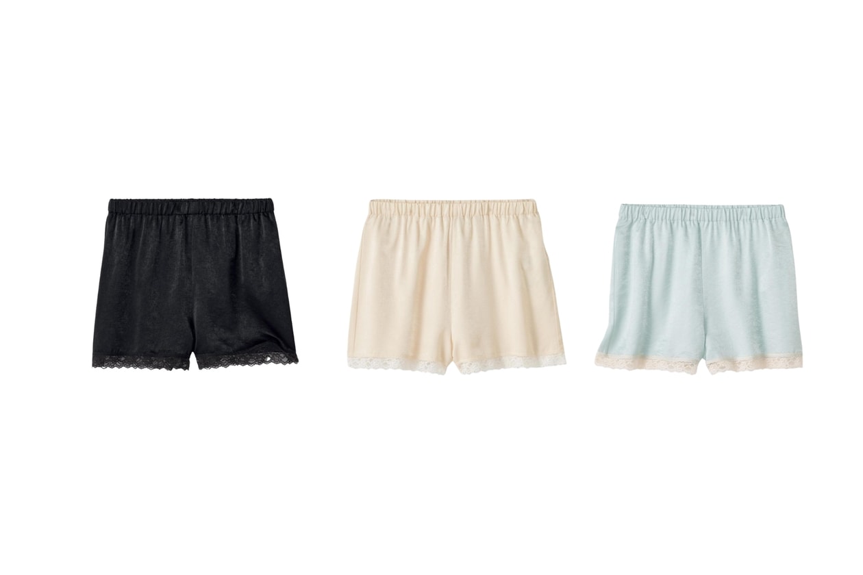 GU 蕾絲睡衣外穿推薦：Satin Camisole 緞面背心與短褲混搭出高級法式感