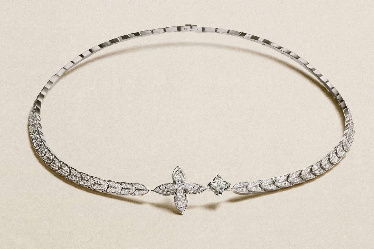 Louis Vuitton Idylle Blossom white gold and diamond jewelry collection featuring rings and necklaces