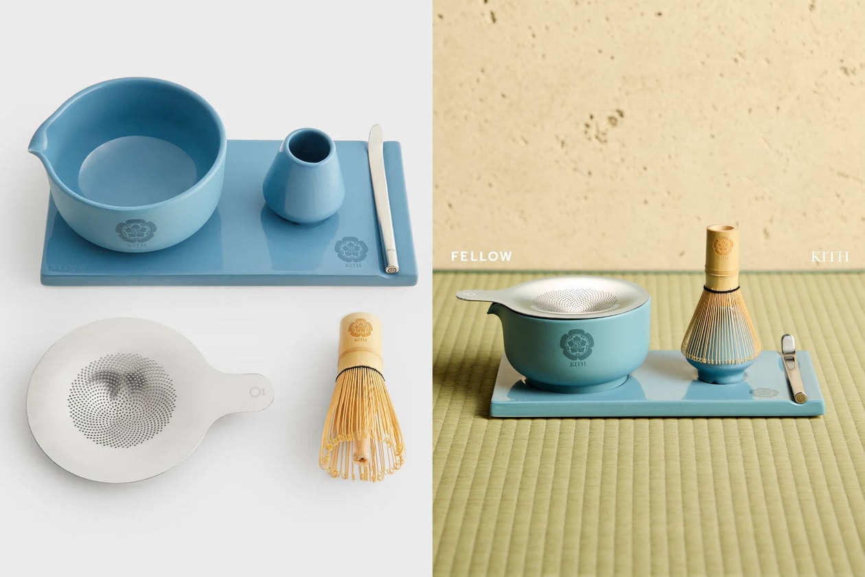Kith x Fellow matcha set collaboration in 4 stunning colors: chic tea-making accessories for your home