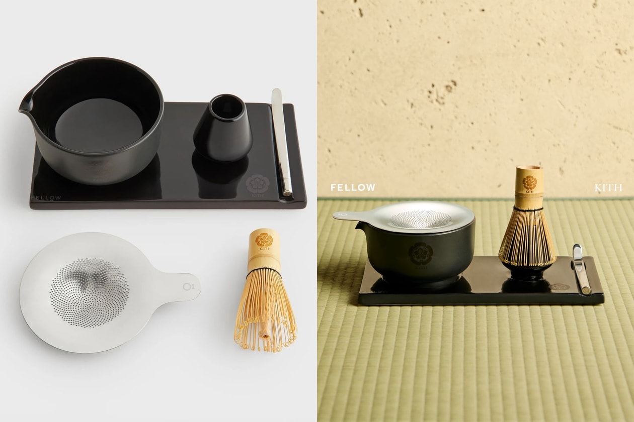 Kith x Fellow matcha set collaboration in 4 stunning colors: chic tea-making accessories for your home