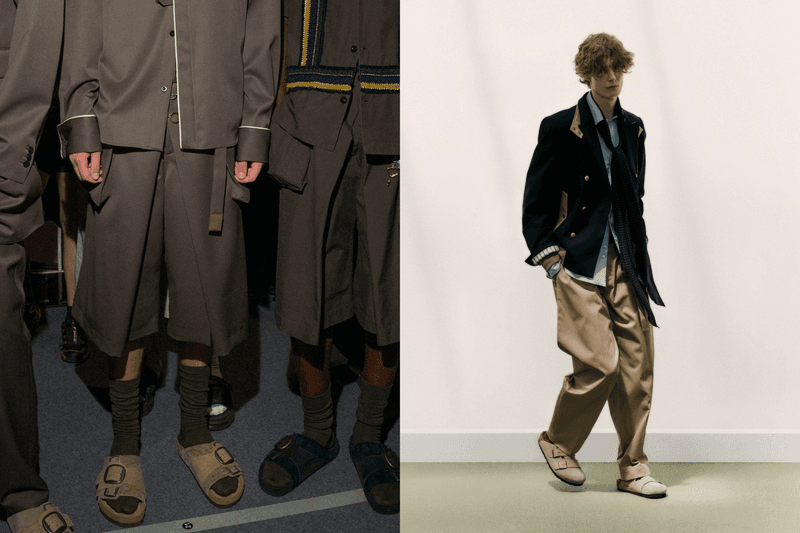 BIRKENSTOCK 與 sacai 首次正式聯名，於 2027 春夏男裝秀首度亮相。 