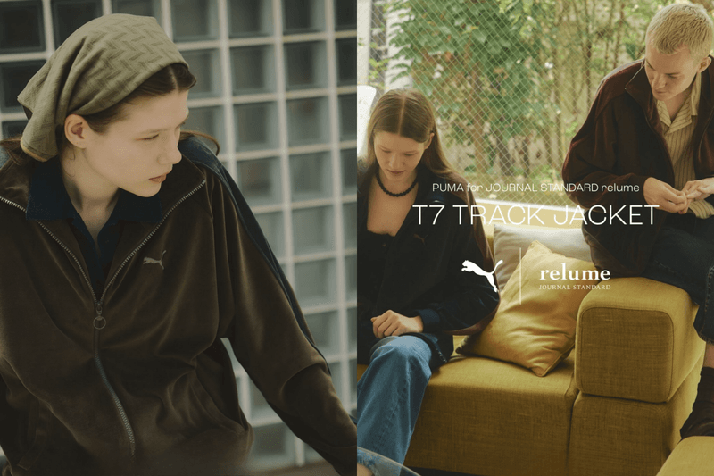 PUMA T7 天鵝絨運動外套，JOURNAL STANDARD relume 別注款打造復古高級感