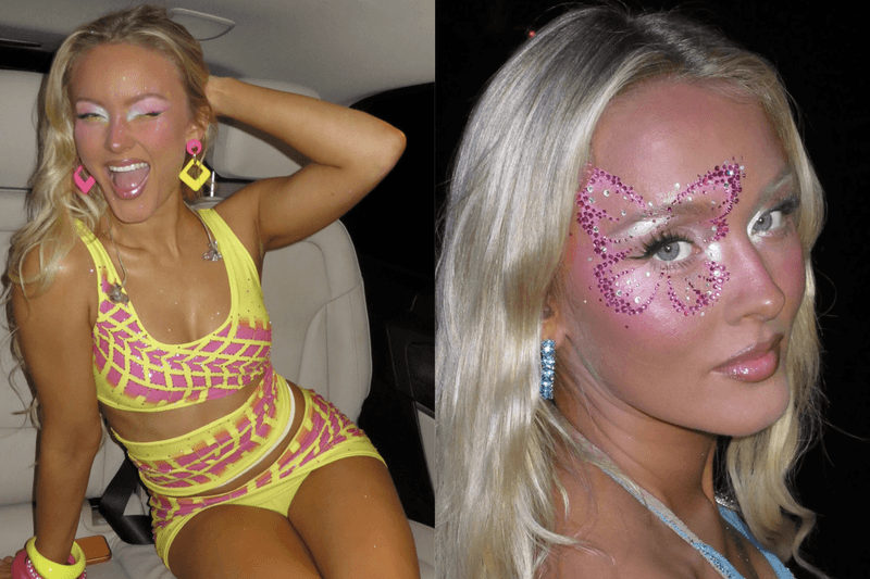 大家都在仿 Zara Larsson！從蝴蝶到水鑽眼妝，Maximalist Beauty 要回來了？