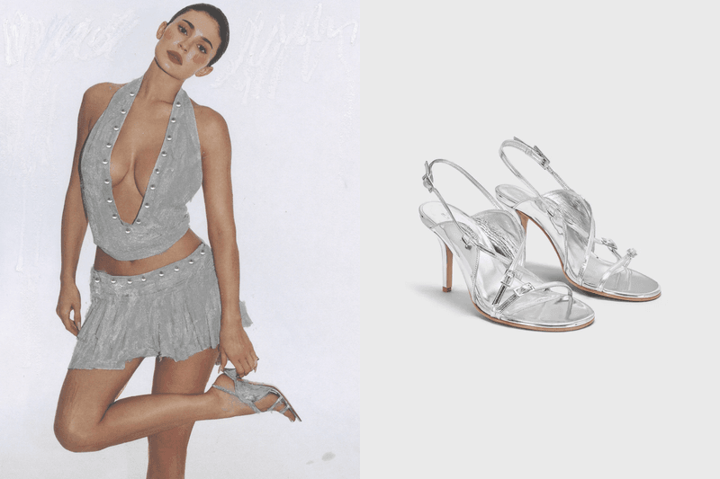 Kylie Jenner for Khy x Gia Borghini 2026 footwear collection featuring metallic chrome Studio Thong