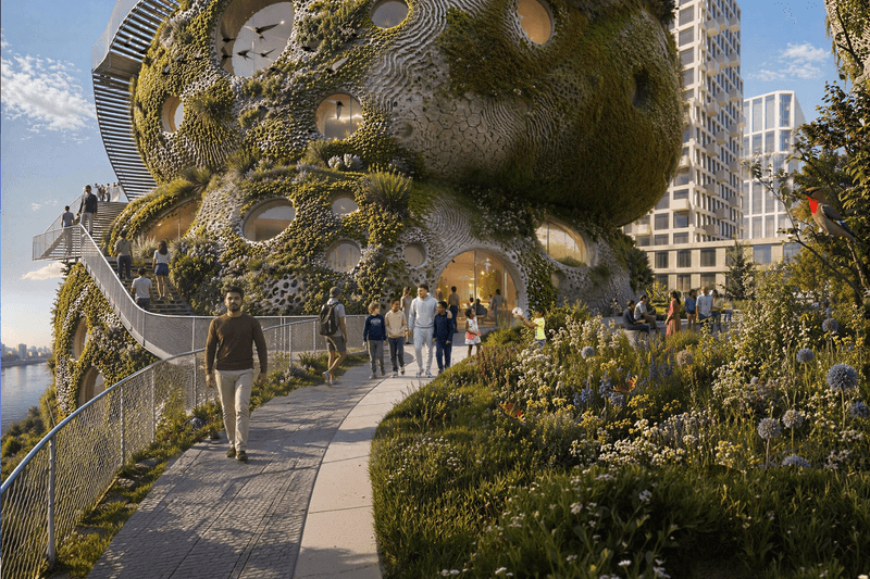 MVRDV 鹿特丹新作「Rotterdam ROCKS!」，以 7 座巨型岩石打造垂直生態公園。