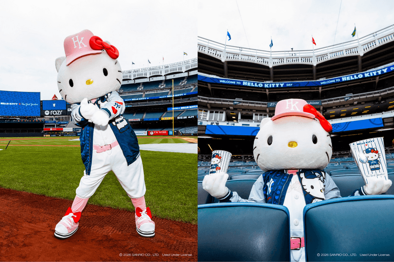 Hello Kitty 穿上洋基條紋！Yankee Stadium 也變成最可愛的應援現場