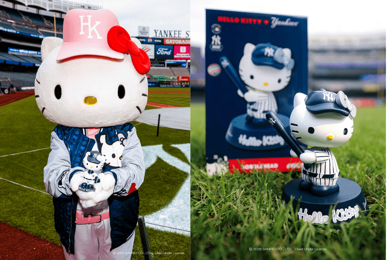 Hello Kitty 穿上洋基條紋！Yankee Stadium 也變成最可愛的應援現場