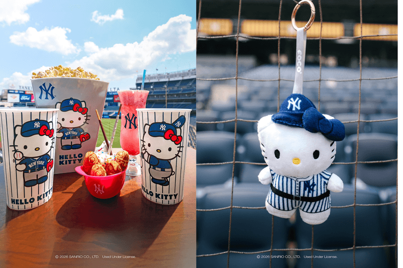 Hello Kitty 穿上洋基條紋！Yankee Stadium 也變成最可愛的應援現場