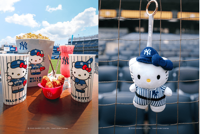 Hello Kitty 穿上洋基條紋!Yankee Stadium 也變成最可愛的應援現場