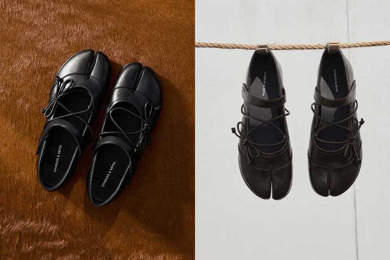 CHARLES & KEITH Aether 分趾瑪莉珍鞋：綁帶細節與微復古設計