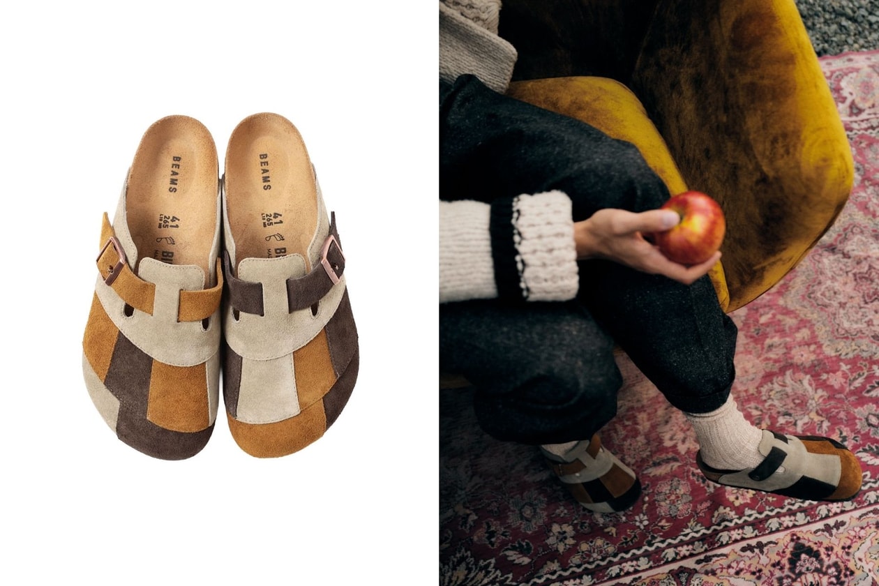 BEAMS BOY x Birkenstock Boston 聯名登場：三色麂皮拼接不對稱設計