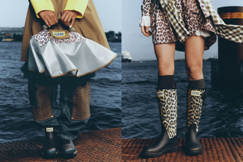 下雨也捨不得撐傘躲起來：GANNI × Hunter 首度聯名，連 Bou Bag 都有專屬雨衣！